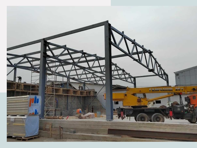 Строительство цехов в Кольчугино